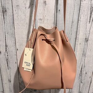 NWT KAYLA+AVA nude colour vegan duffel bag/purse